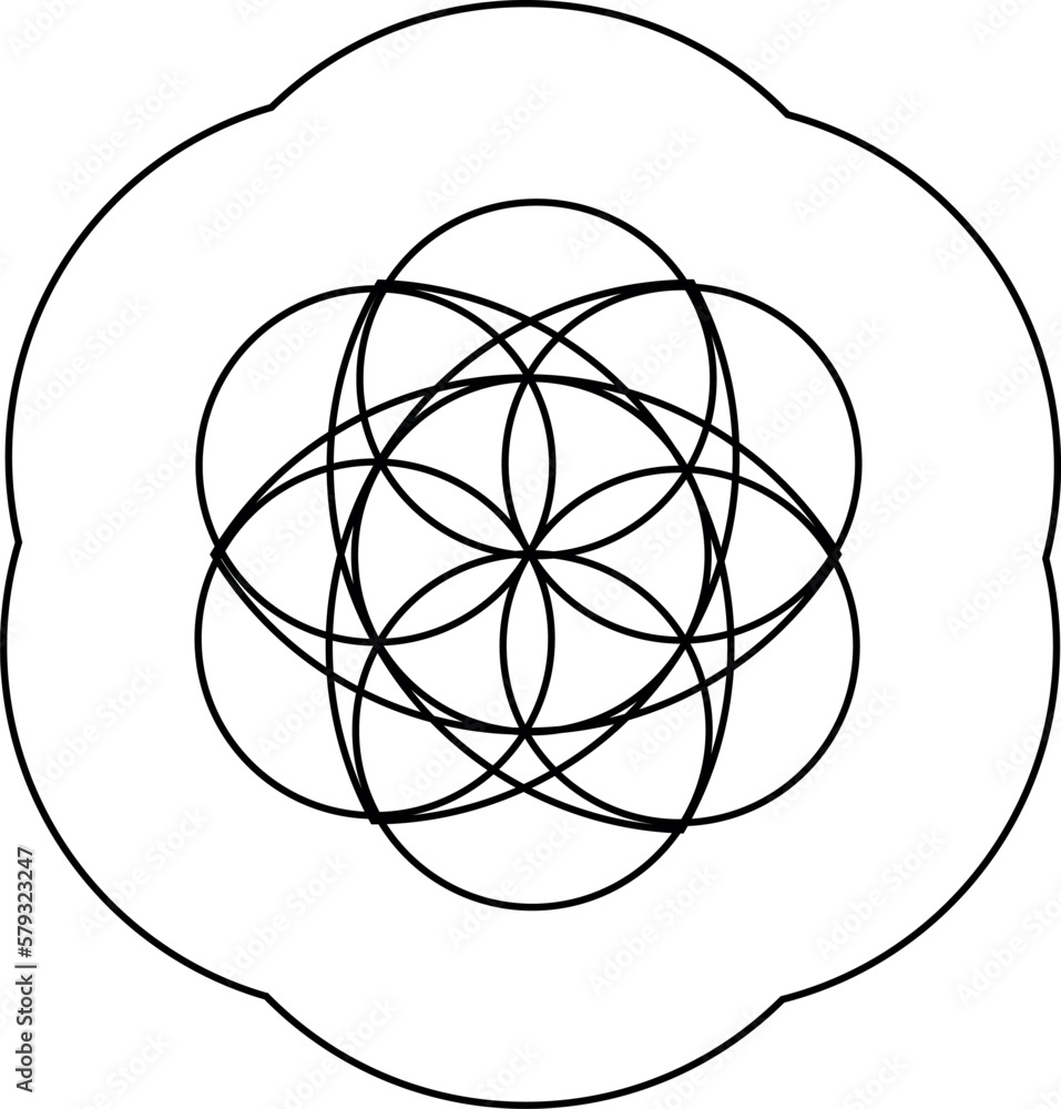 flower of life symbol. Seed of life icon flower of life symbol. Seed of life icon