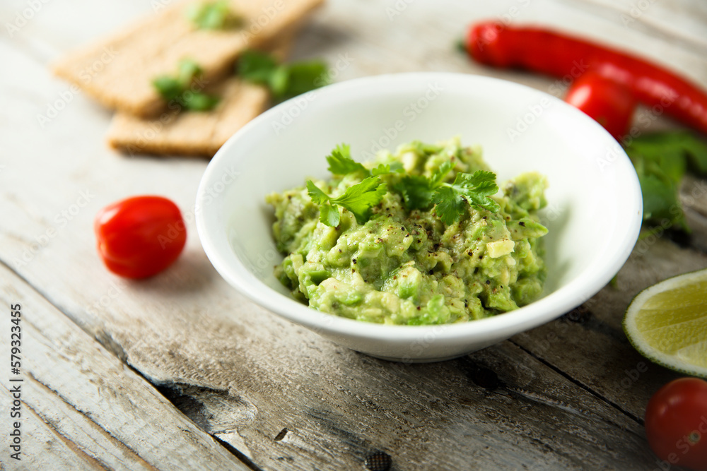 Healthy mashed avocado with lime juice Healthy mashed avocado with lime juice