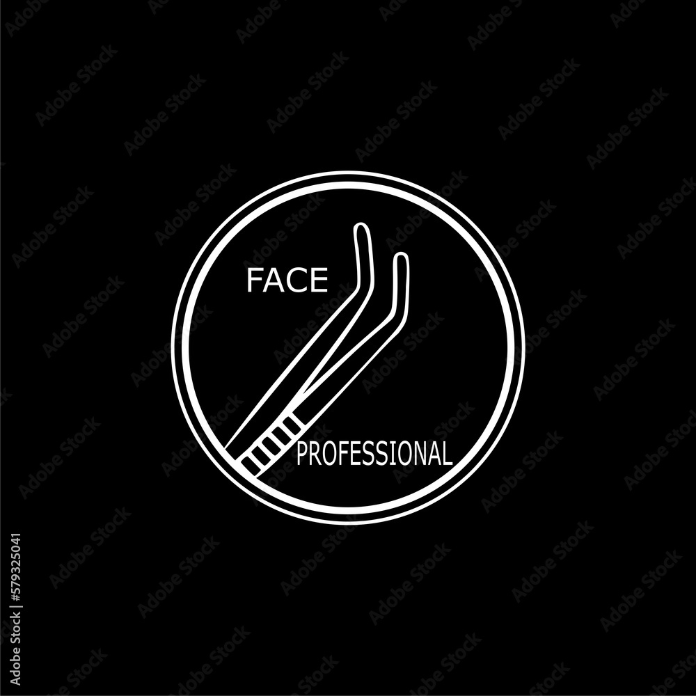 Professional tweezing by brow master for woman icon isolated on black background. Professional tweezing by brow master for woman icon isolated on black background.