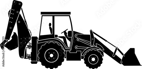 BACKHOE LOADER VECTOR ICON 4K RESOLUTION