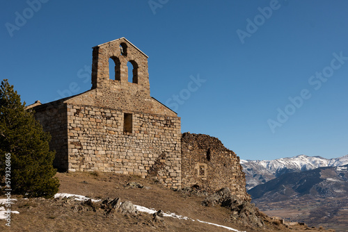 Church of bell-lloch pyrénées orientales church in the mountains