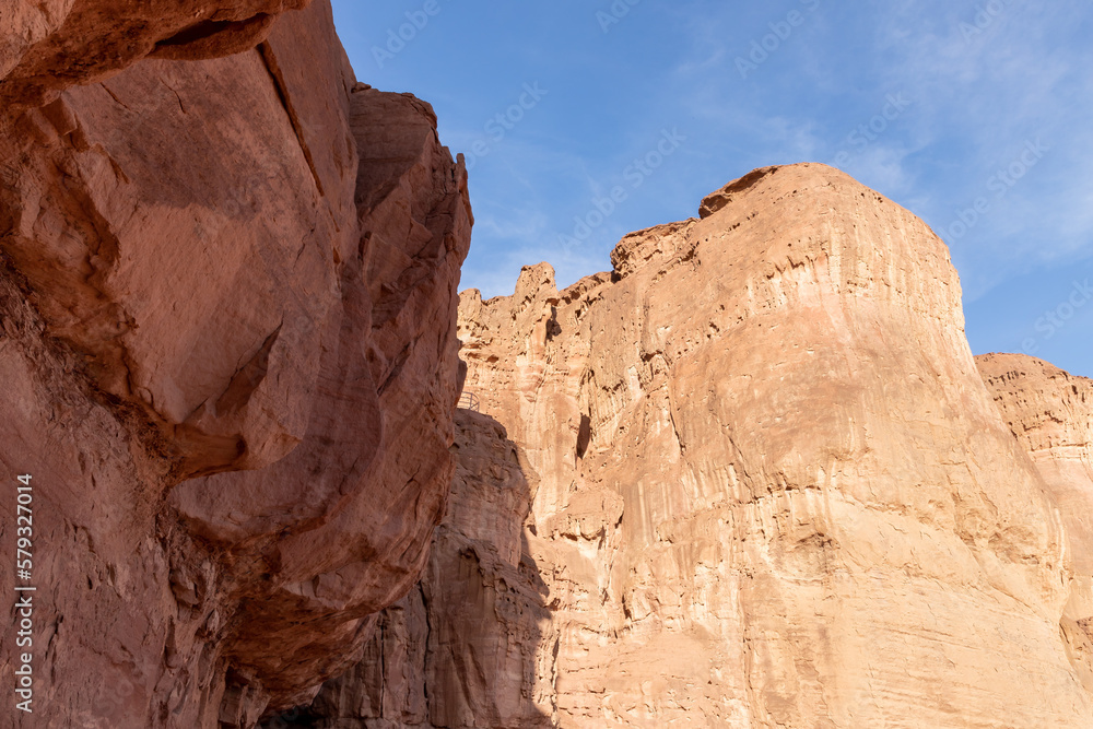Fototapeta premium Fantastically beautiful landscape in the national park Timna, near the city of Eilat, in southern Israel
