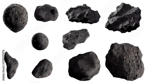 Space Rocks on transparent background png, Generative AI