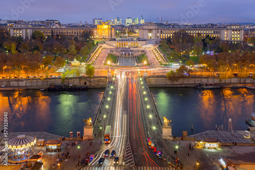 Paris cityscape and river Seine, Paris, France