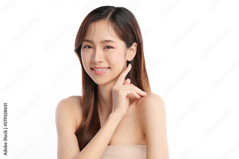 Beautiful young asian woman with clean fresh skin on white background, Face care, Facial treatment, Cosmetology, beauty and spa, Asian women portrait. Beautiful young asian woman with clean fresh skin on white background, Face care, Facial treatment, Cosmetology, beauty and spa, Asian women portrait.