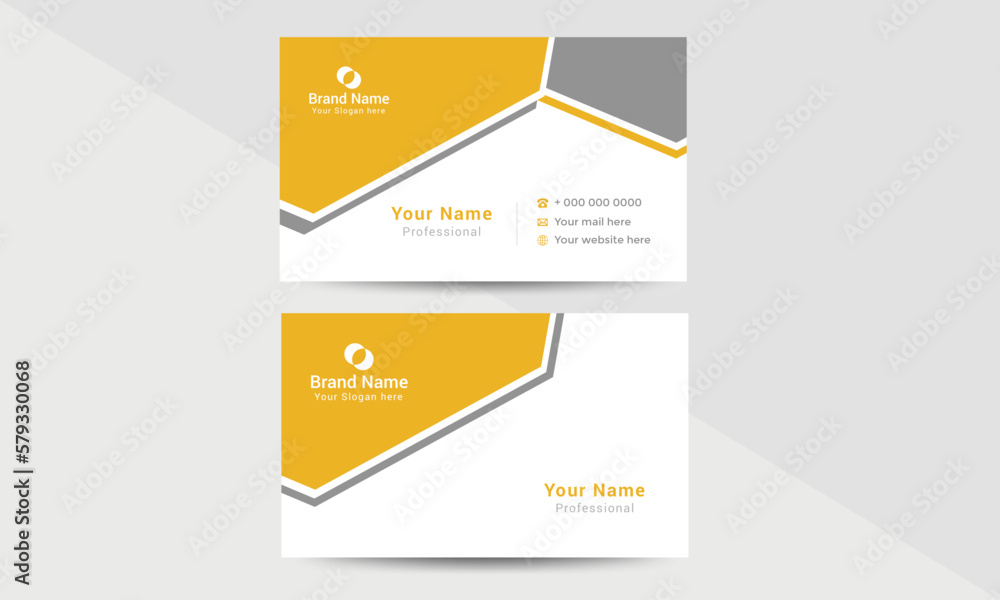 Professional modern double sided  business card design template. Flat range business card animation