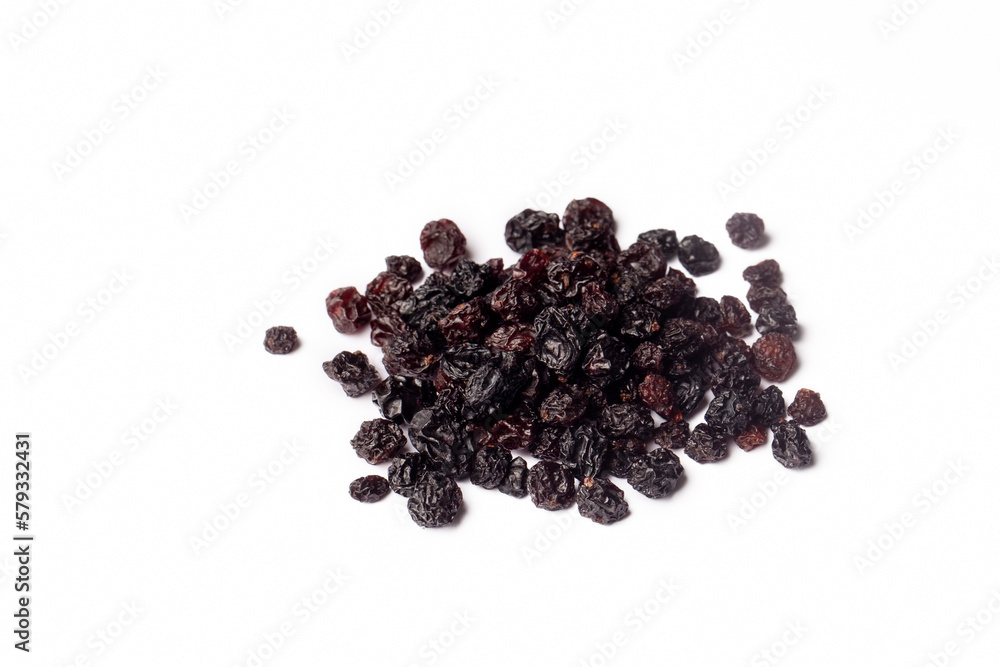 Dried currants or raisins on the white background Dried currants or raisins on the white background