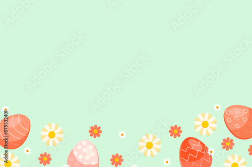 Obraz na płótnie Easter card with eggs and flowers w salonie