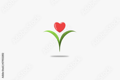 Illustration vector graphic of love and plant
