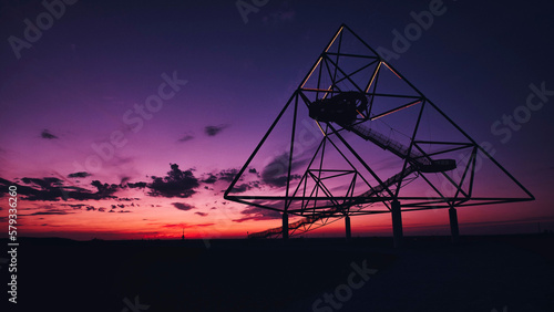 Viewing platform Tetraeder Bottrop in Bottrop, Germany at sunset. © codebude