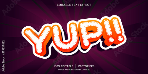 Yup editable text effect font photo