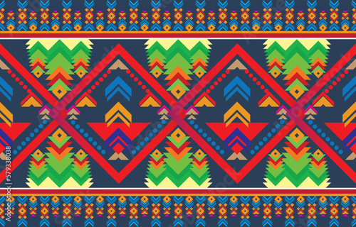 Geometric ethnic oriental pattern traditional Design for background,carpet,wallpaper,clothing,wrapping,fabric,Vector illustration.embroidery style.