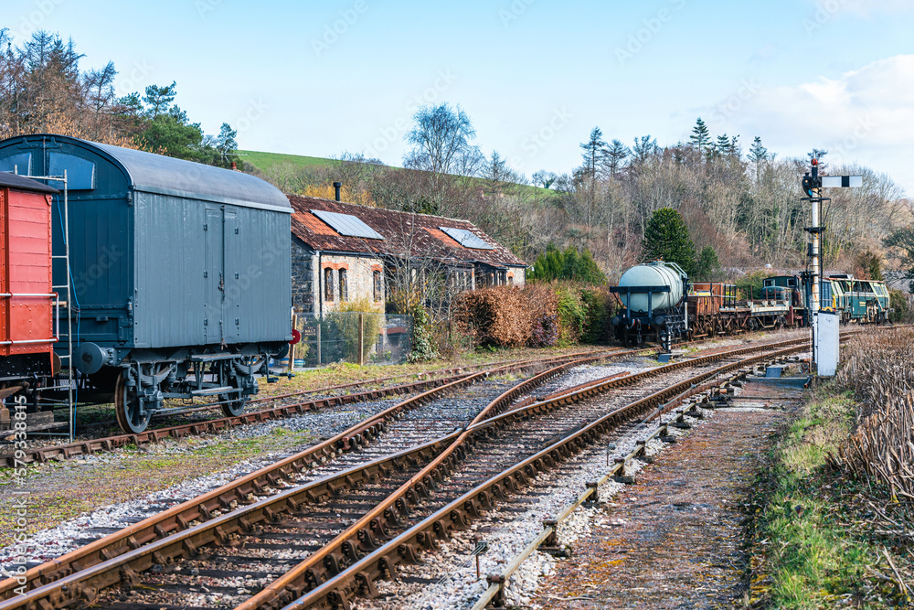 South Devon Railway Trust in Staverton - English Village, Totnes, Devon, England, UK South Devon Railway Trust in Staverton - English Village, Totnes, Devon, England, UK