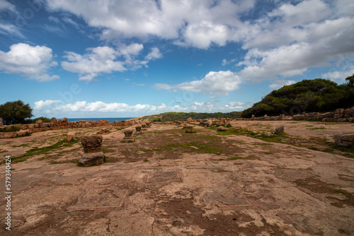Famous Roman ruin at the city of tipasa, in the heart of ancient Rome in algeria
