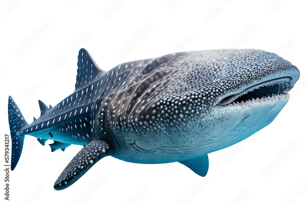 Obraz premium A whale shark isolated against a white background. Generative ai