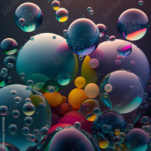 background with bubbles with dramatic colors.