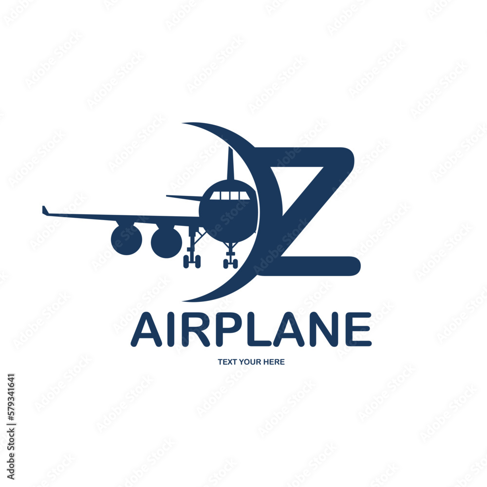 Letter Z with airplane vector logo template. Fonts for event, promo, logo, banner, monogram and poster. Alphabet label symbol for branding and identity Letter Z with airplane vector logo template. Fonts for event, promo, logo, banner, monogram and poster. Alphabet label symbol for branding and identity