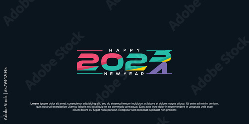 2024 Happy New Year logo text design for cover photo. Number design template. Greeting banner template.