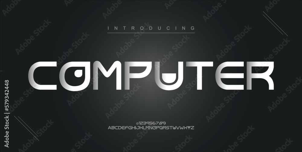 Computer digital modern alphabet new font. Creative abstract urban, futuristic, fashion, sport, minimal technology typography. Simple vector illustration with number Computer digital modern alphabet new font. Creative abstract urban, futuristic, fashion, sport, minimal technology typography. Simple vector illustration with number