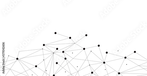 Black network. Abstract connection on white background. Network technology background with dots and lines for desktop. Ai system background. Abstract data concept. Line background, network technology