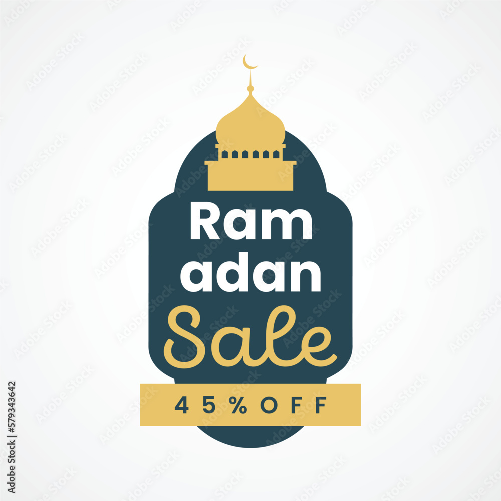 Ramadan sale tag promotion label special discount up to 45%