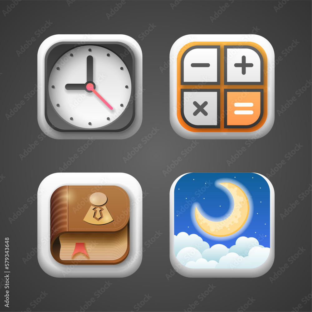 Fototapeta premium Set Abstract Gradient Square Collection Icons Symbols Signs Shadow Logotype Vector Design Style User Interface Elements Neumorphic Ui Ux Kit