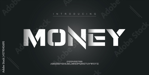 Money digital modern alphabet new font. Creative abstract urban, futuristic, fashion, sport, minimal technology typography. Simple vector illustration with number