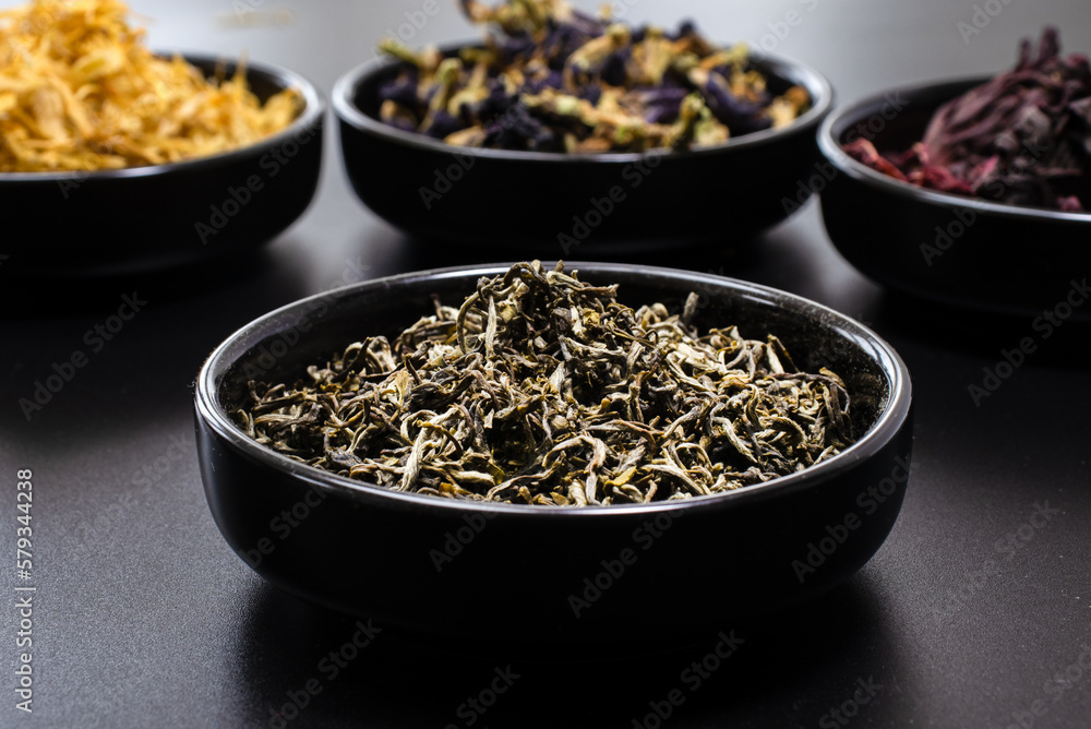 Variety of fruit and herbal tea Variety of fruit and herbal tea