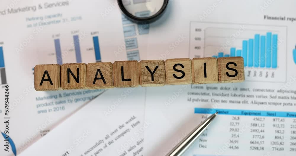 Word analysis in business report and financial charts