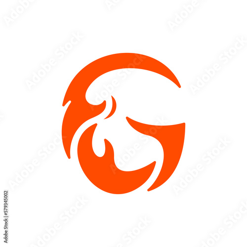 Letter g fire hot creative logo design