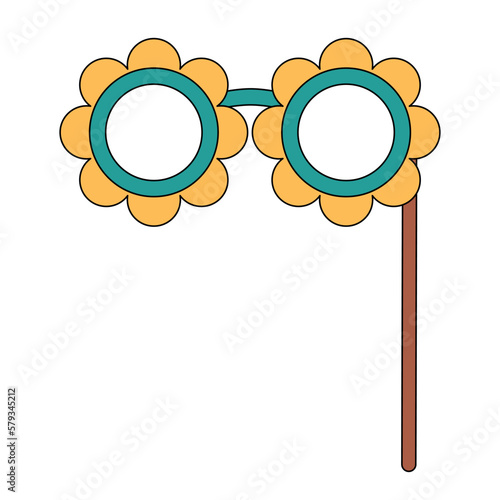 Vintage carnival flower shaped glasses mask