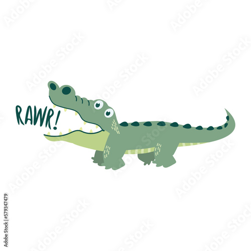 Cute crocodile  open mouth roaring