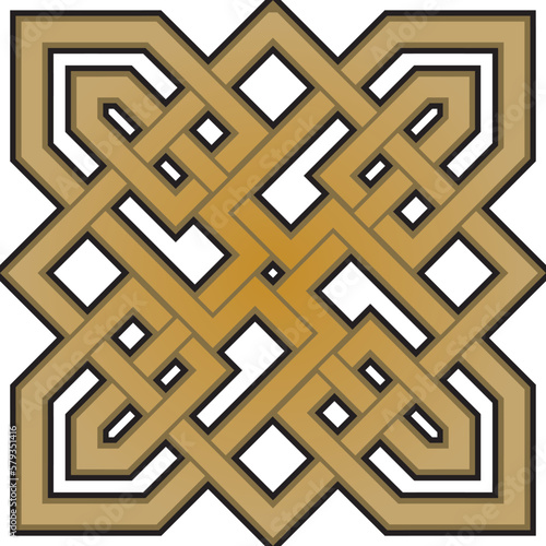 Vector gold celtic knot. Ornament of ancient European peoples. The sign and symbol of the Irish, Scots, Britons, Franks..