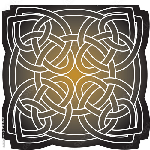 Vector gold and black Celtic knot. Ornament of ancient European peoples. The sign and symbol of the Irish, Scots, Britons, Franks.