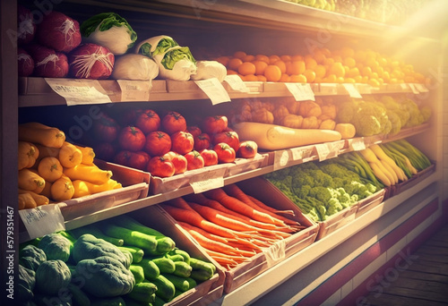 A Fresh Harvest of Natural and Organic Vegetables at the Local Farmers Market photo