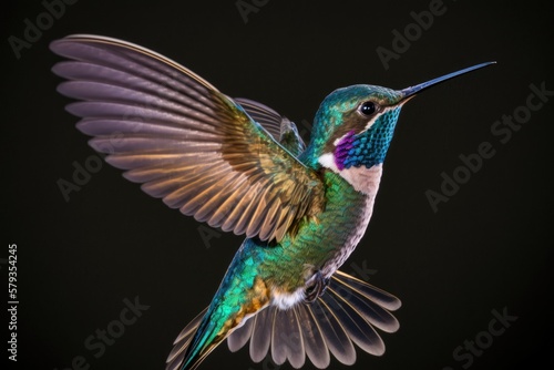 Beautiful hummingbird in flight  wing  bird . Generative AI © 2rogan