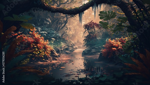 Fantasy colorful jungles