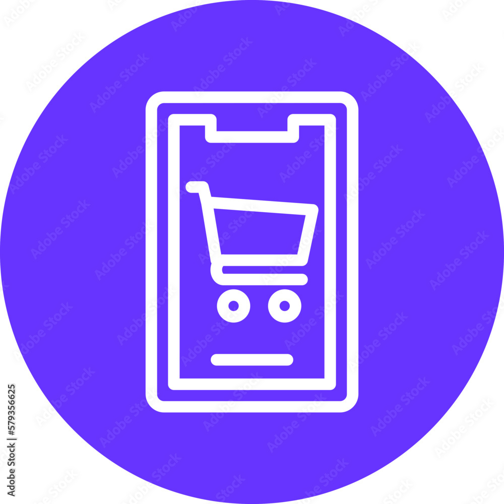 Vector Design Mobile Shopping Icon Style Vector Design Mobile Shopping Icon Style