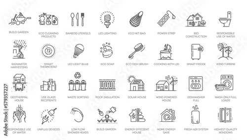 Ecology green house. Vector icons. Ecology symbols