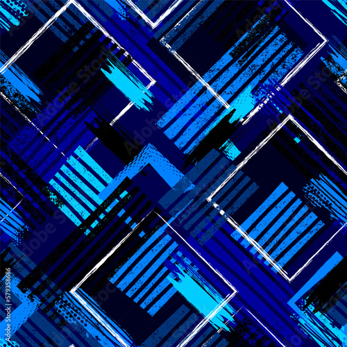 Abstract seamless pattern with urban geometric elements.. Grunge sport texture background. 