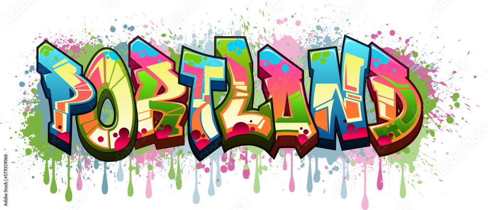 Graffiti Styled Vector Graphics Design - Portland