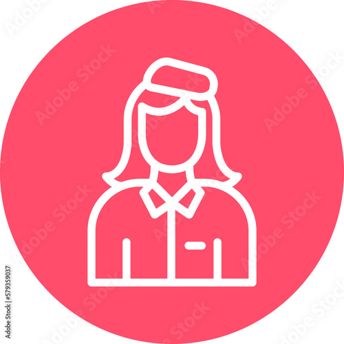 Vector Design Air Hostess Icon Style