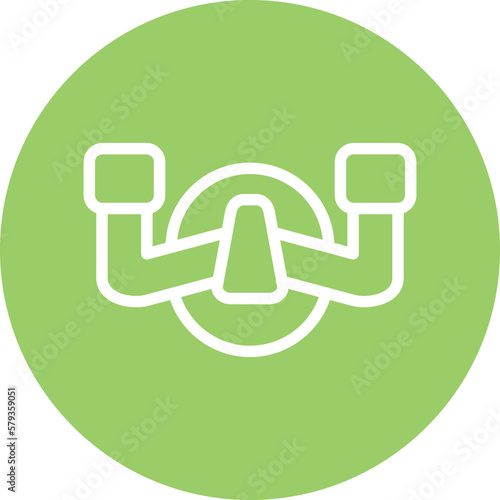 Vector Design Aeroplane Steering Wheel Icon Style