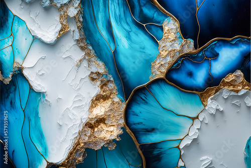 Fototapeta Naklejka Na Ścianę i Meble -  Marble, ink, paint, abstraction. Close-up image. Colorful abstract painting background. Oil paint with a high textured texture. Art to print. Printable artwork Generative AI