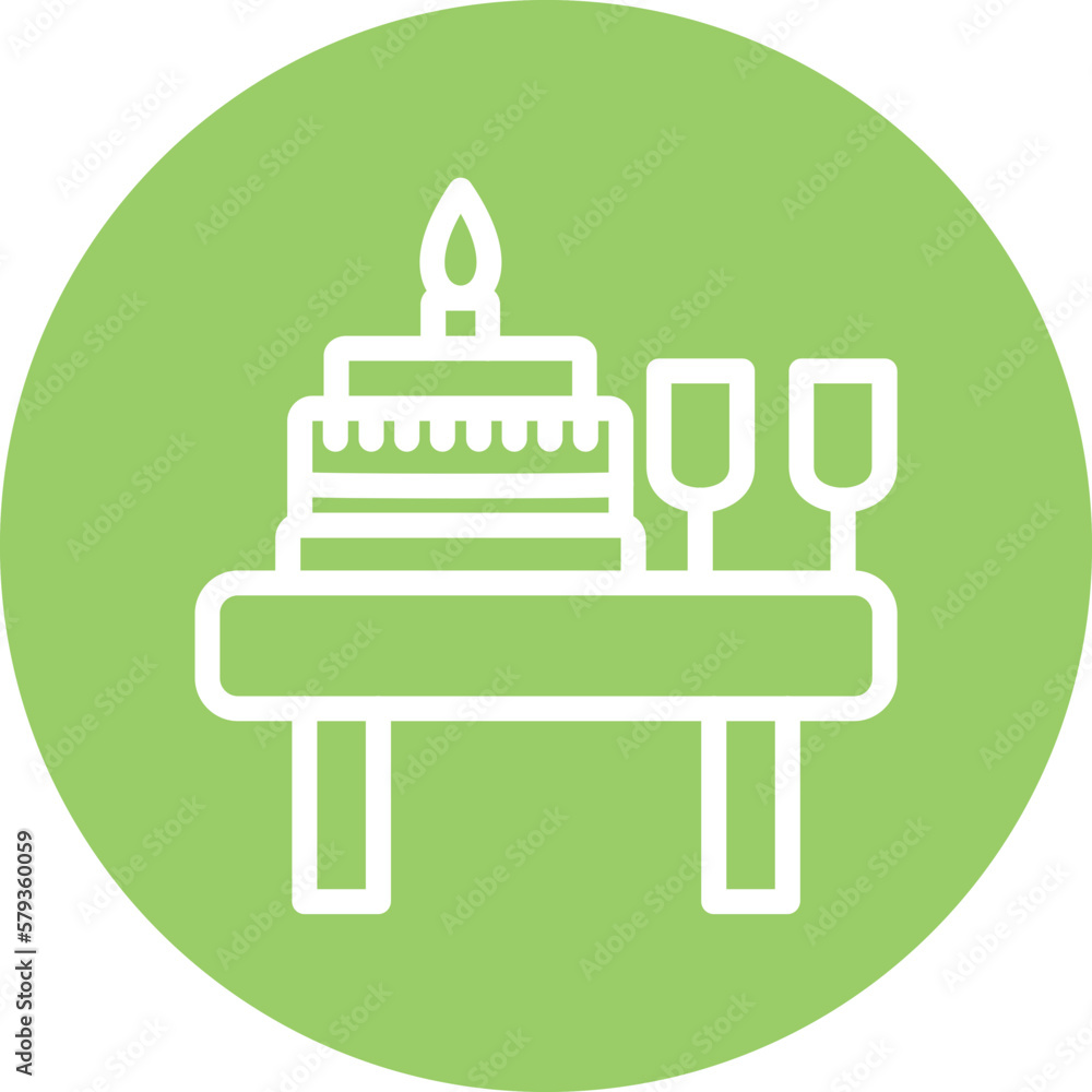 Vector Design Birthday Table Icon Style Vector Design Birthday Table Icon Style