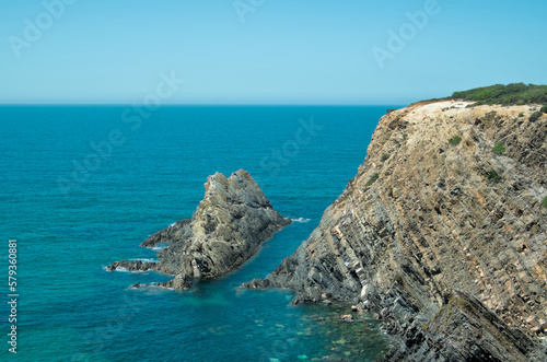 Zambujeira do Mar wild beach view in Alentejo, Portugal