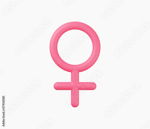 3d Realistic Female symbols vector illustration.