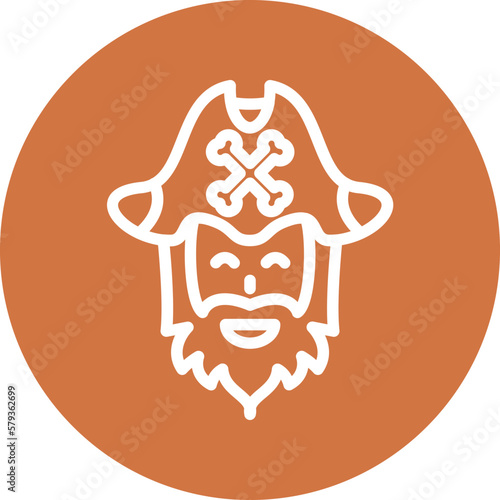 Vector Design Pirate Beard Icon Style