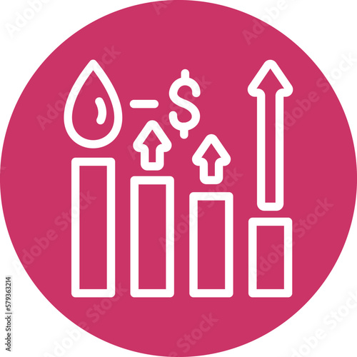 Vector Design Oil Price Increase Icon Style