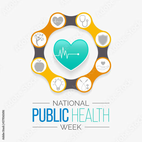 National Public health week observed each year During first full week of April across United states. Vector illustration